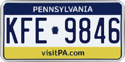 PA license plate KFE9846
