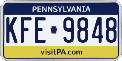 PA license plate KFE9848
