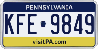 PA license plate KFE9849