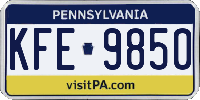 PA license plate KFE9850