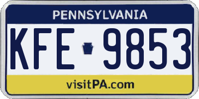 PA license plate KFE9853