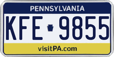 PA license plate KFE9855