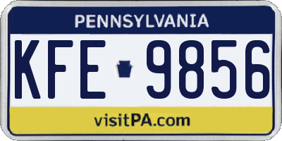 PA license plate KFE9856
