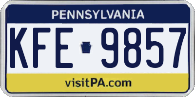 PA license plate KFE9857