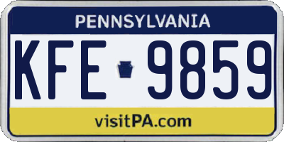 PA license plate KFE9859