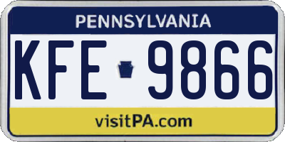 PA license plate KFE9866