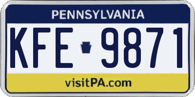 PA license plate KFE9871