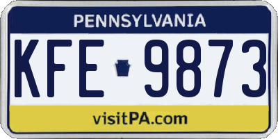 PA license plate KFE9873