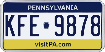 PA license plate KFE9878