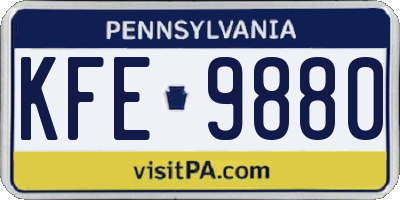 PA license plate KFE9880