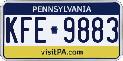 PA license plate KFE9883