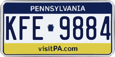 PA license plate KFE9884