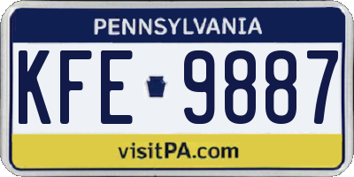 PA license plate KFE9887