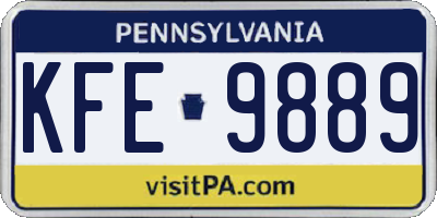 PA license plate KFE9889