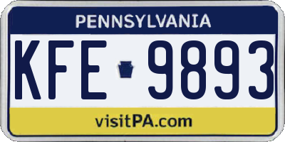 PA license plate KFE9893
