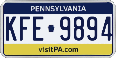 PA license plate KFE9894