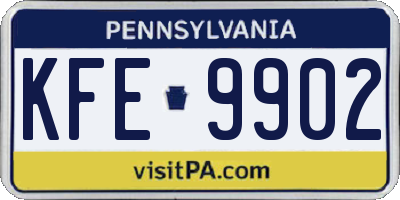 PA license plate KFE9902