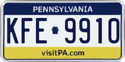 PA license plate KFE9910
