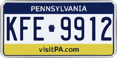 PA license plate KFE9912