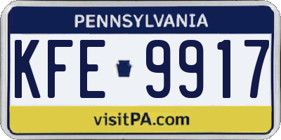 PA license plate KFE9917