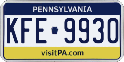 PA license plate KFE9930