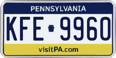 PA license plate KFE9960