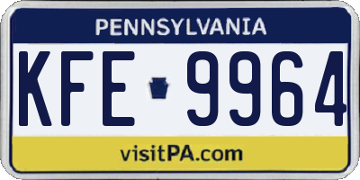 PA license plate KFE9964