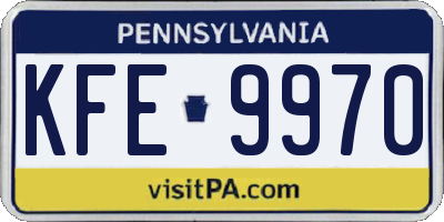 PA license plate KFE9970