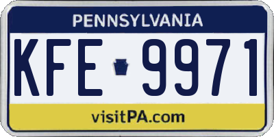 PA license plate KFE9971