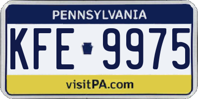 PA license plate KFE9975