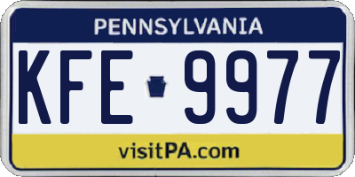 PA license plate KFE9977