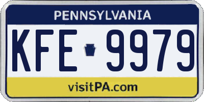 PA license plate KFE9979
