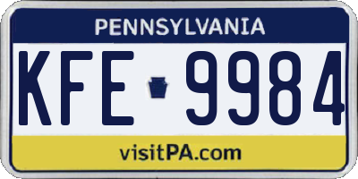 PA license plate KFE9984
