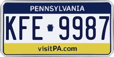 PA license plate KFE9987