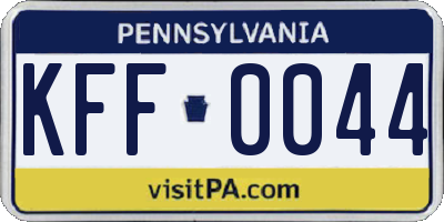 PA license plate KFF0044