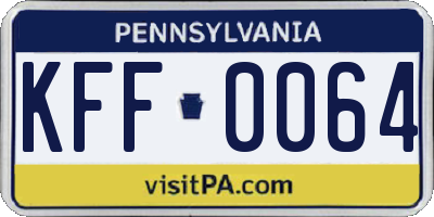 PA license plate KFF0064