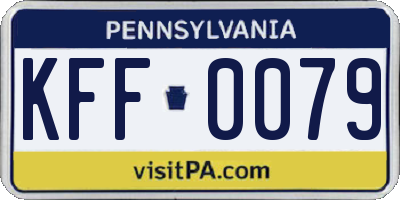 PA license plate KFF0079