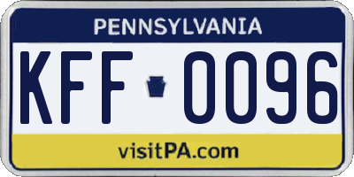 PA license plate KFF0096