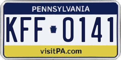 PA license plate KFF0141