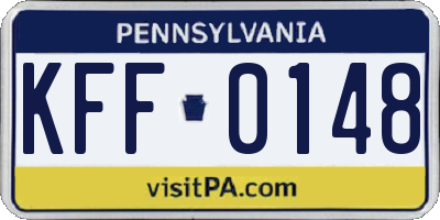 PA license plate KFF0148