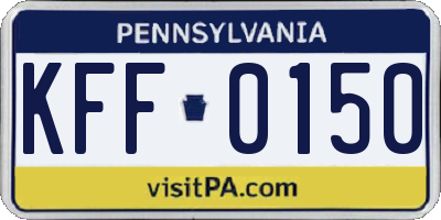 PA license plate KFF0150