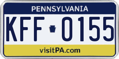 PA license plate KFF0155