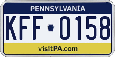 PA license plate KFF0158