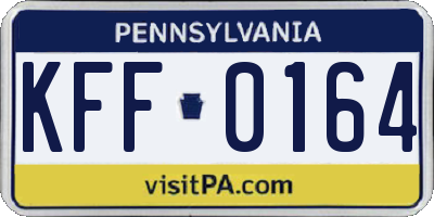 PA license plate KFF0164