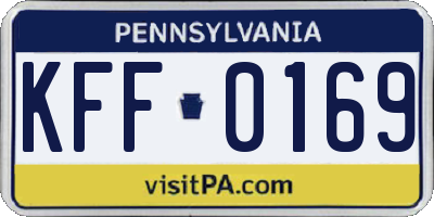 PA license plate KFF0169