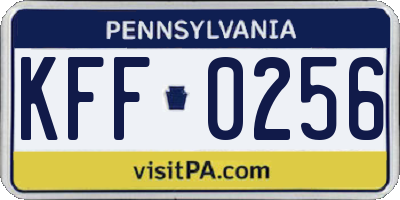 PA license plate KFF0256
