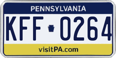 PA license plate KFF0264