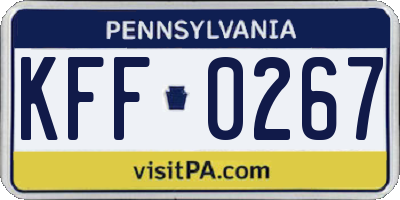 PA license plate KFF0267