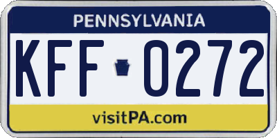 PA license plate KFF0272