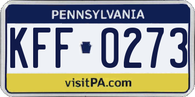 PA license plate KFF0273